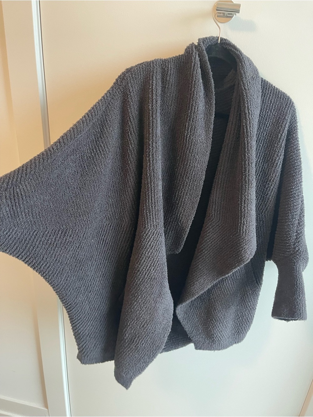 Barefoot Dreams Cozy Open-Front Women's Cardigan Sweater - Charcoal - Picture 4 of 7